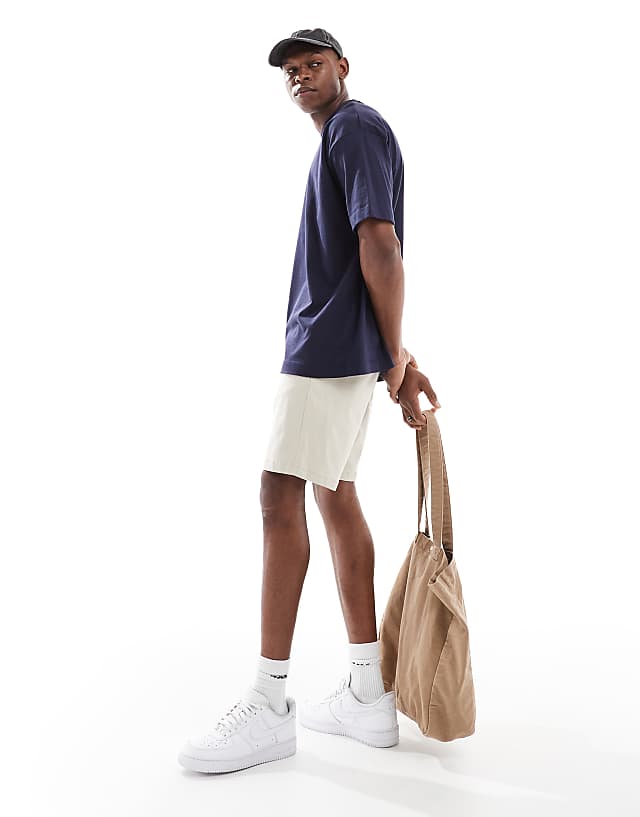 ASOS DESIGN Slim Regular Length Chino Shorts In Stone
