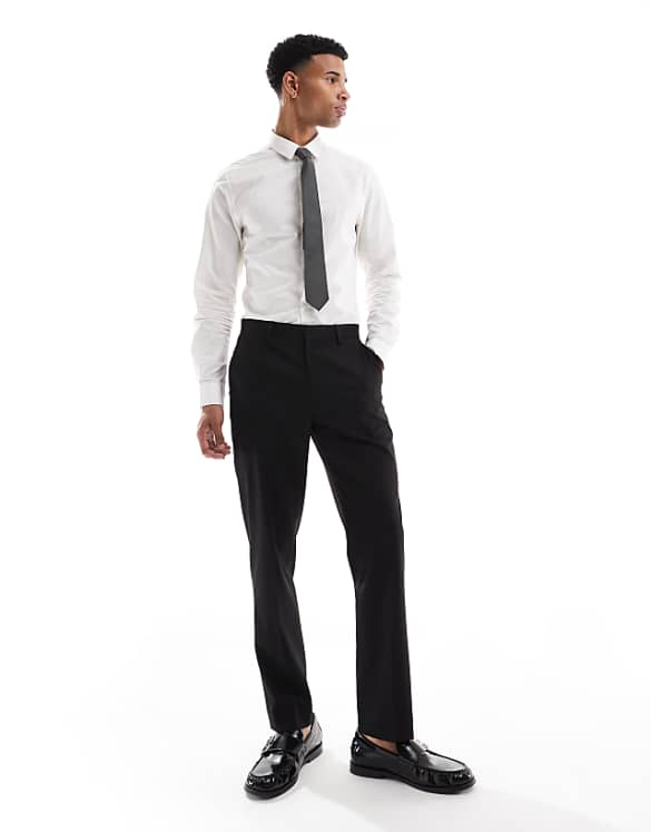 ASOS DESIGN Slim Suit In Subtle Black Herringbone