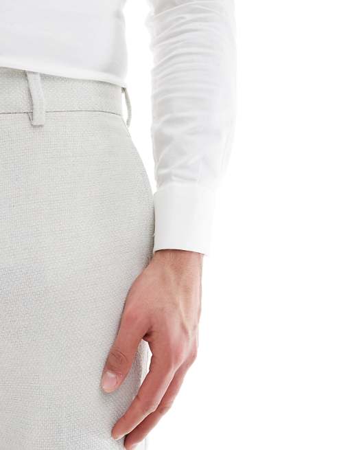 ASOS DESIGN Slim Suit Trousers Wool Blend In Light Grey