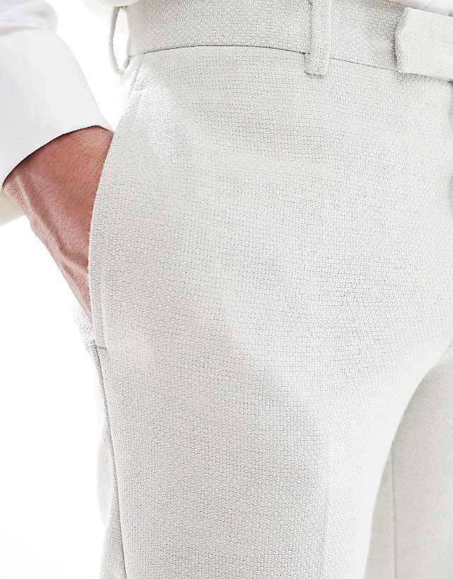 ASOS DESIGN Slim Suit Trousers Wool Blend In Light Grey