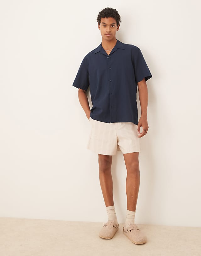 ASOS DESIGN smart bermuda linen blend shorts in ecru