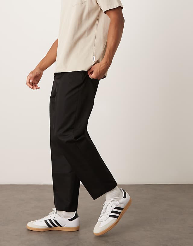 ASOS DESIGN Smart Relaxed Tapered Fit Trousers In Black