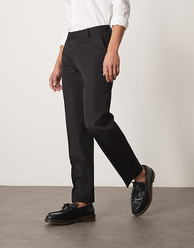 ASOS DESIGN Smart Straight Leg Trousers In Black