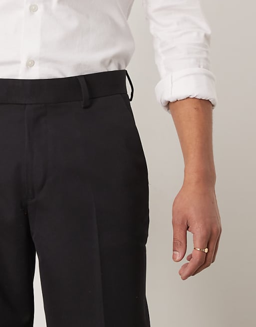 ASOS DESIGN Smart Straight Leg Trousers In Black
