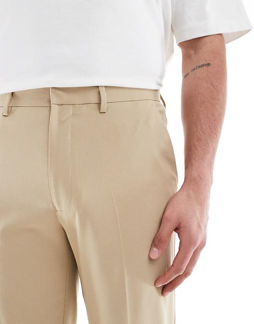 ASOS DESIGN Straight Leg Suit Trousers In Stone