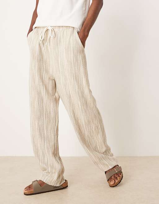 ASOS DESIGN Straight Leg Textured Joggers In Sage Green