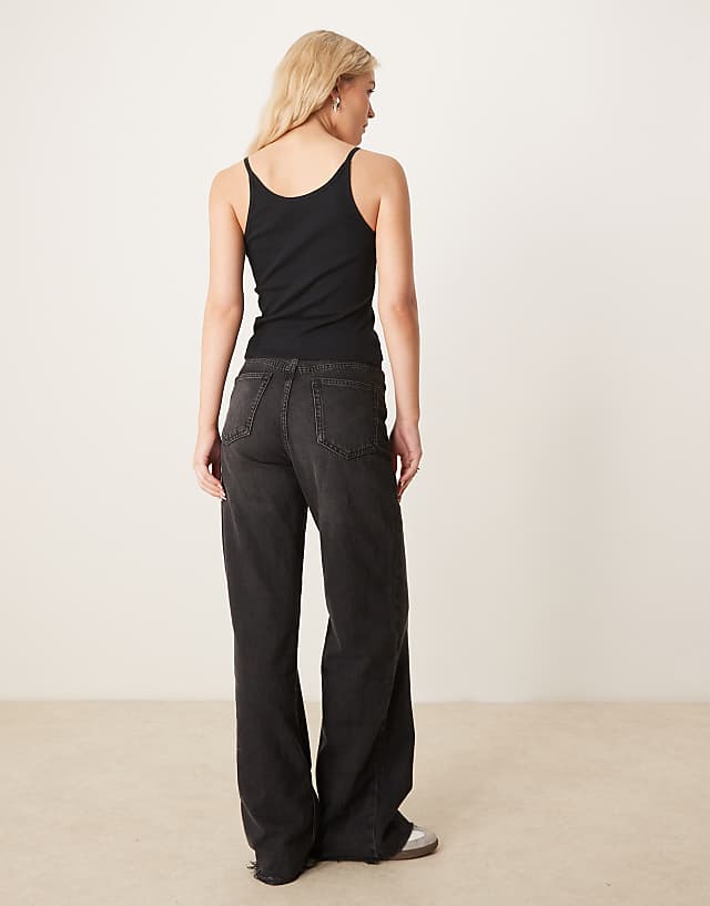 ASOS DESIGN Strap Detail Scoop Neck Vest In Black