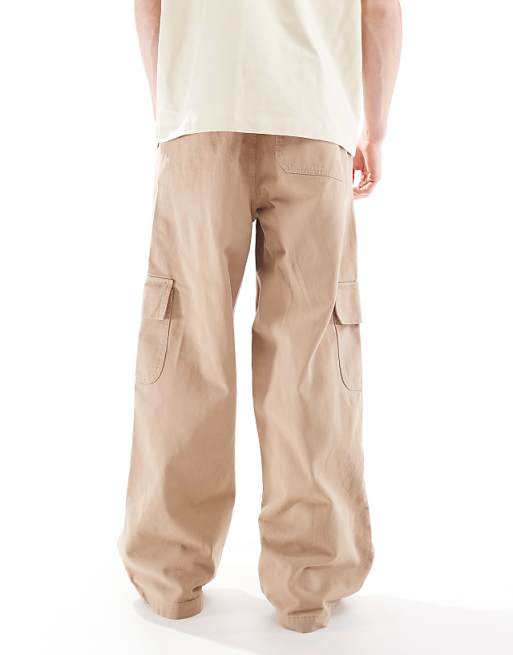 ASOS DESIGN Super Baggy Pull On Cargo In Beige