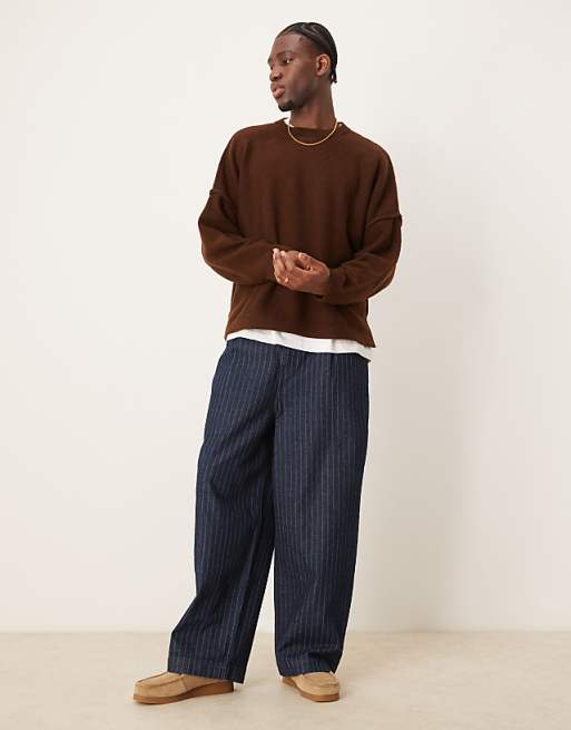ASOS DESIGN Super Oversized Boxy Knitted Jumper In Brown