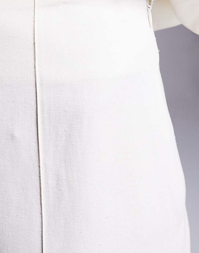 ASOS DESIGN Tailored Linen Culotte Trousers Co-ord In Ivory