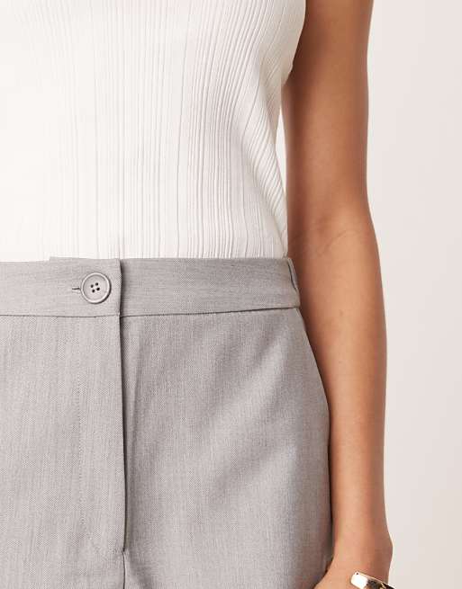 ASOS DESIGN Tall Tailored Relaxed Straight Leg Trousers In Grey