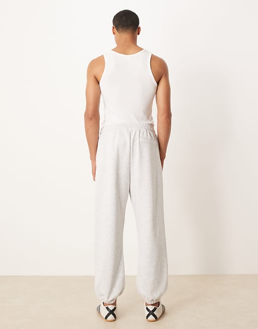 ASOS DESIGN Tapered Fit Loopback Jogger In Grey Marl