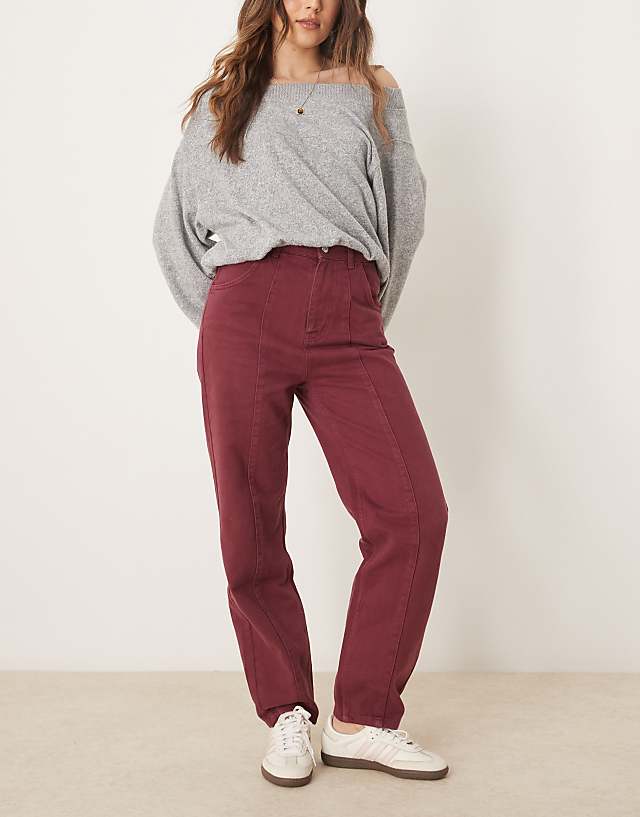ASOS DESIGN tapered high rise slim jean in fig