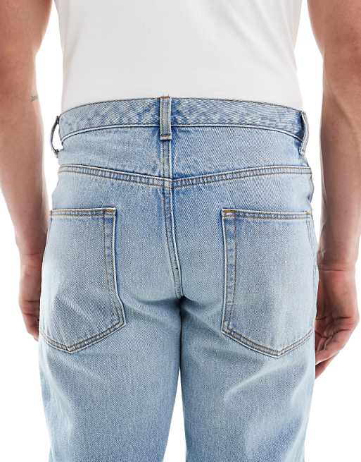 ASOS DESIGN Tapered Jeans In Vintage Light Blue Wash