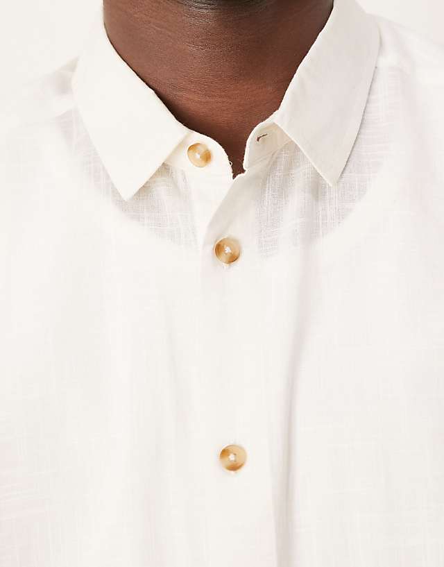 ASOS DESIGN Volume Oversized Linen Look Shirt In Stone