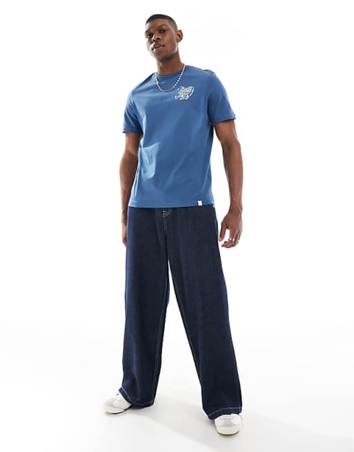 Farah Limscott Graphic Back T-shirt In Blue'