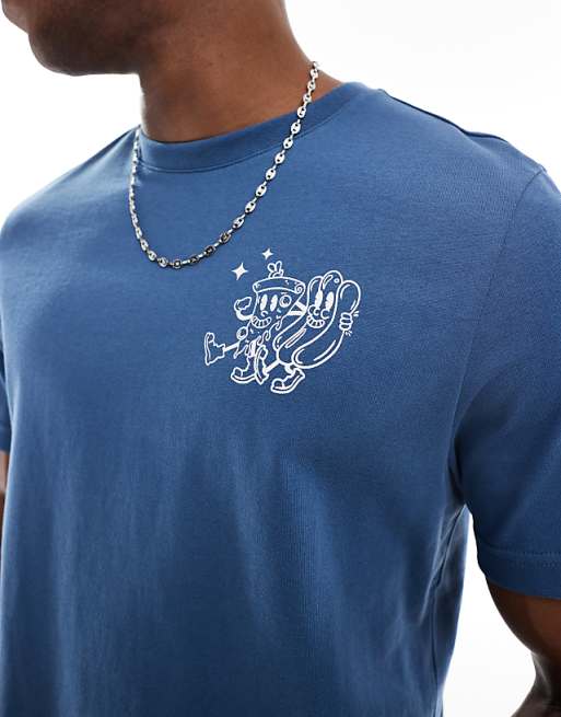Farah Limscott Graphic Back T-shirt In Blue'