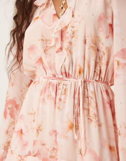 Forever New Ruffle Mini Dress In Pink Floral