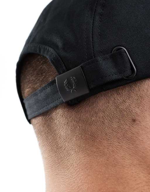 Fred Perry Five Panel Twill Cap In Black