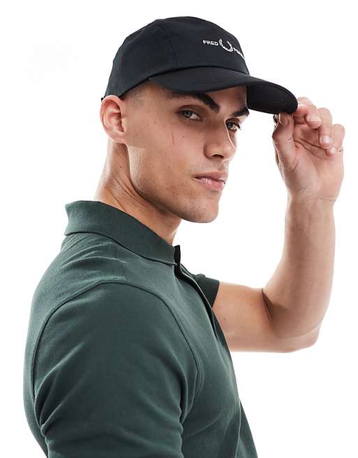 Fred Perry five panel twill cap in black