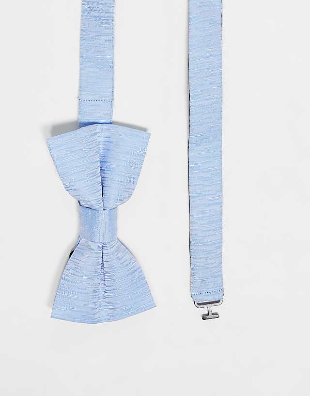 French Connection plain bow tie in sky blue