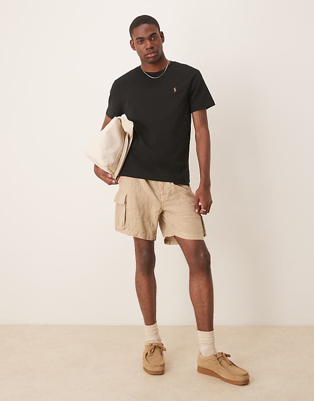 GANT Linen Cargo Shorts In Beige