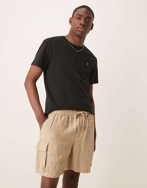 GANT Linen Cargo Shorts In Beige