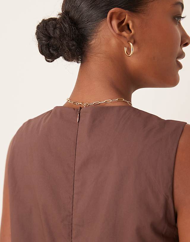 Glamorous Smock Mini Dress In Chocolate Brown