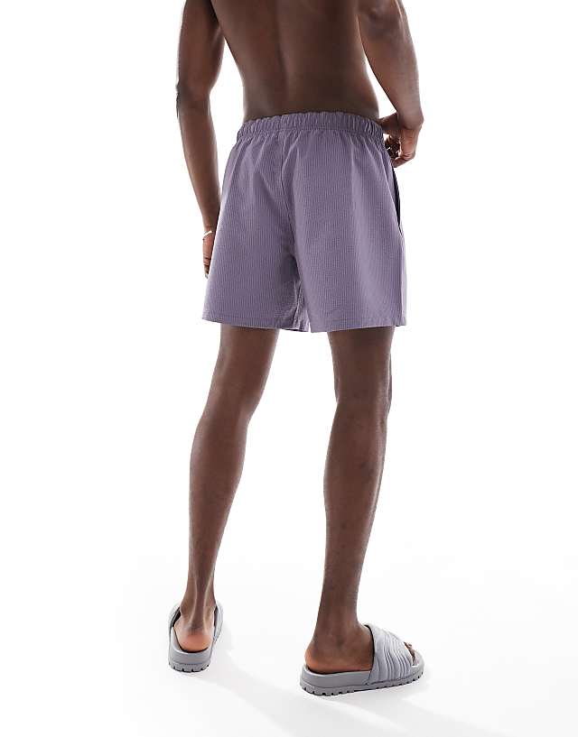 Hollister 6"" Swim Sweersucker Short In Purple