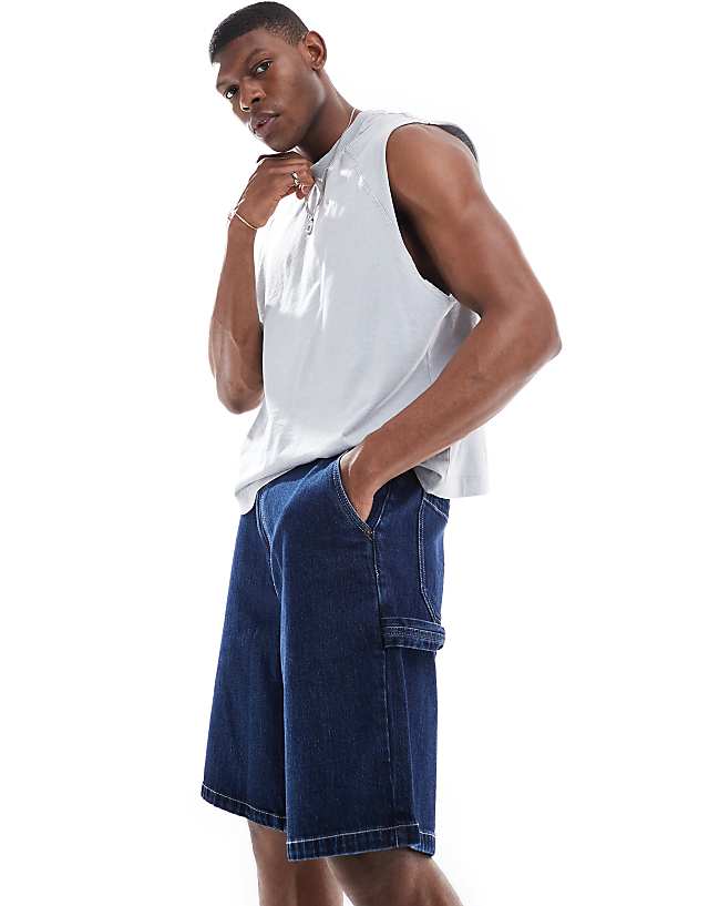 Hollister Baggy Jort In Dark Blue