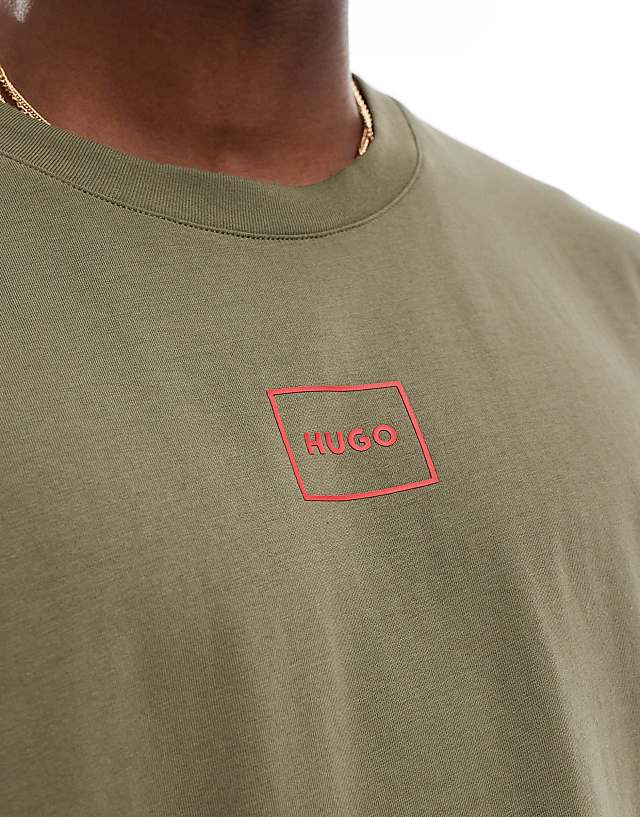 HUGO Bodywear Laze T-shirt In Green