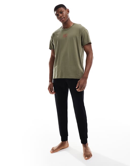 HUGO Bodywear Laze T-shirt In Green
