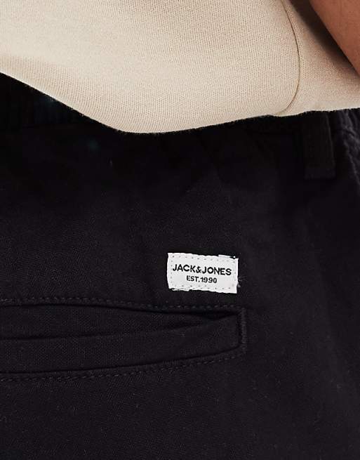 Jack & Jones Linen Mix Short In Black