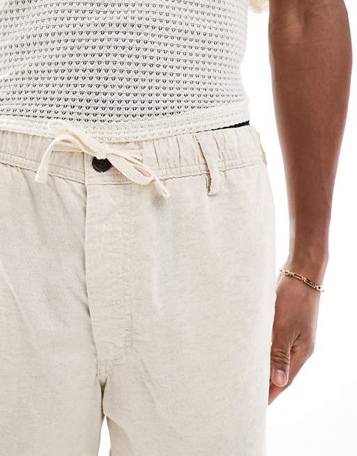 Jack & Jones Linen Mix Short In Cream