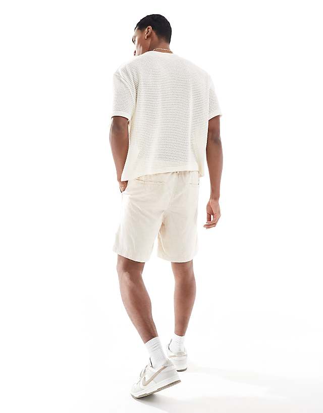 Jack & Jones Linen Mix Short In Cream