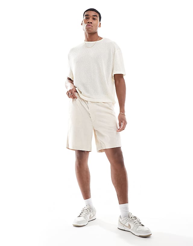 Jack & Jones linen mix short in cream