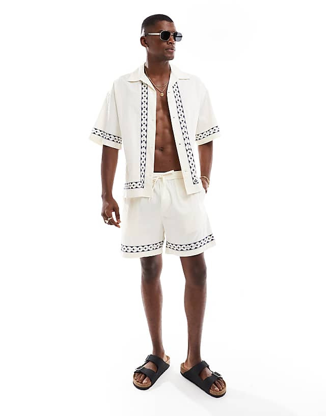 JACK & JONES Linen Print Co Ord
