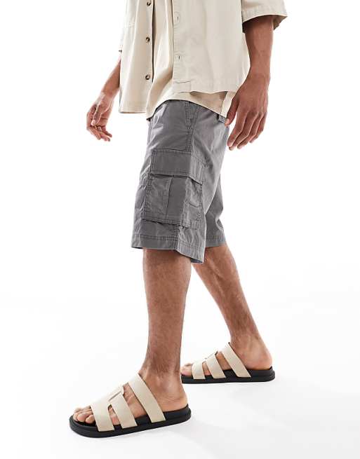 Jack & Jones Loose Fit Cargo Short In Grey