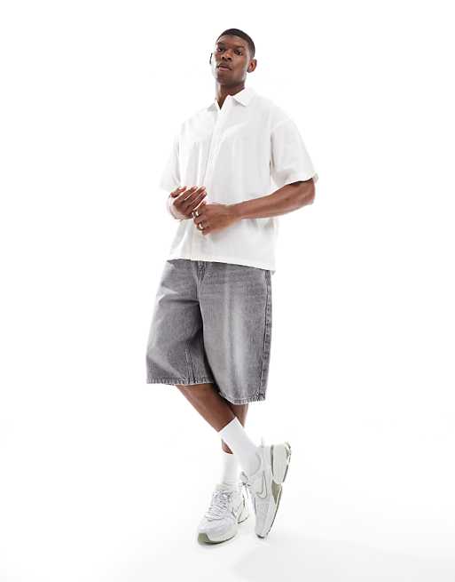 Jack & Jones Oversized Linen Shirt In White