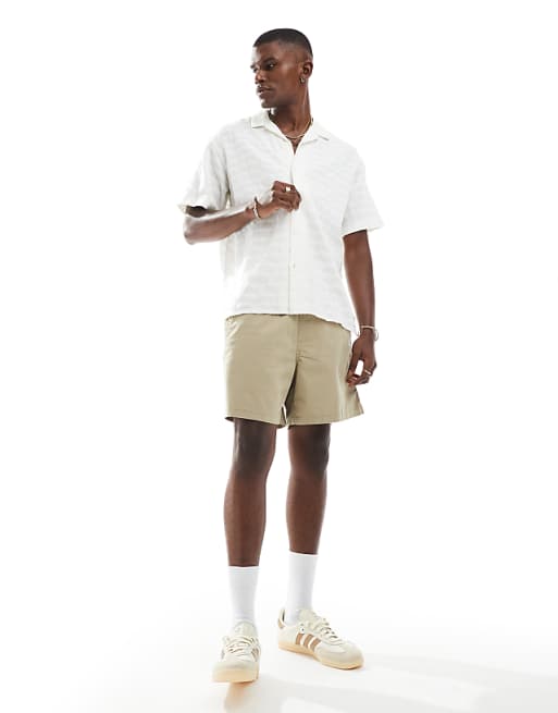 Jack & Jones Textured Shirt In Off White