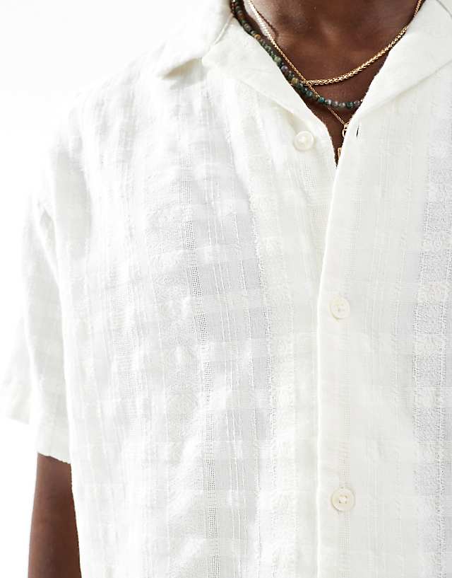 Jack & Jones Textured Shirt In Off White