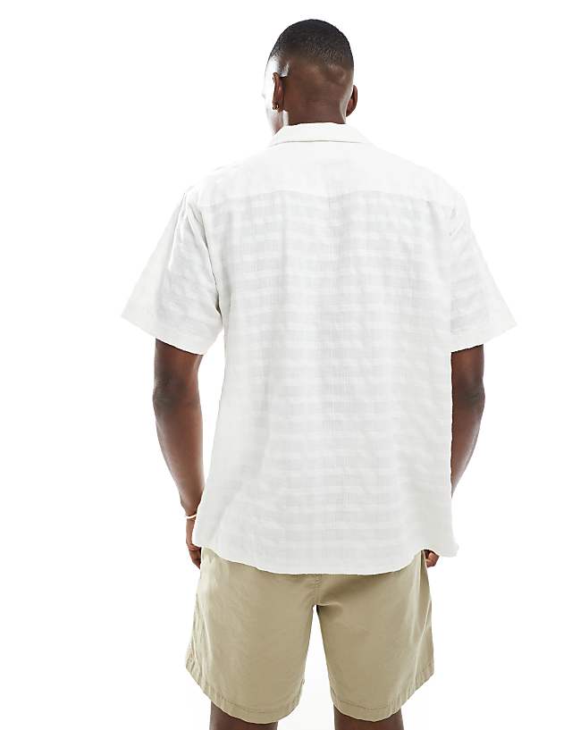 Jack & Jones Textured Shirt In Off White