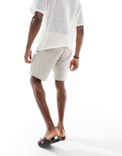 JJ Rebel Linen Short In Beige