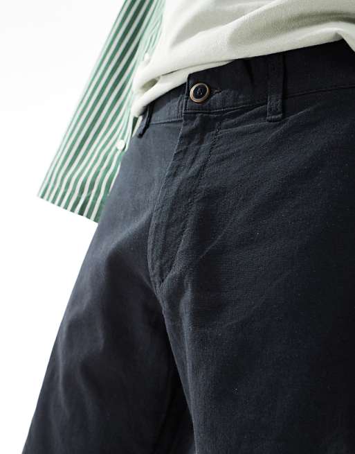JJ Rebel Linen Short In Black