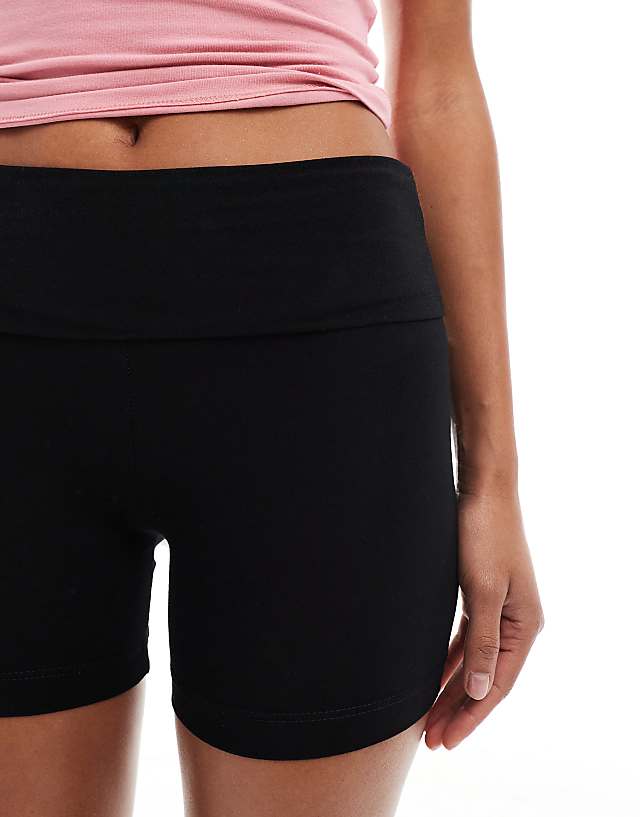 Miss Selfridge Fold Over Short In Black