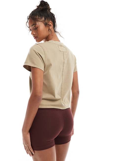 Miss Selfridge Fold Over Short In Chocolate