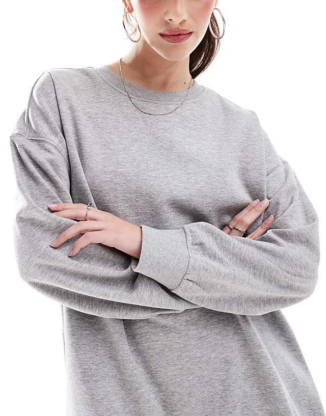 Monki Oversized Sweatshirt In Light Grey