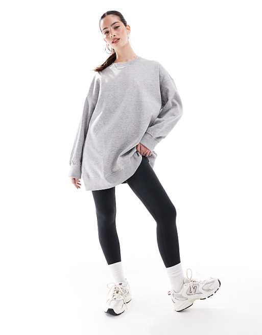 Monki oversized sweatshirt in light grey
