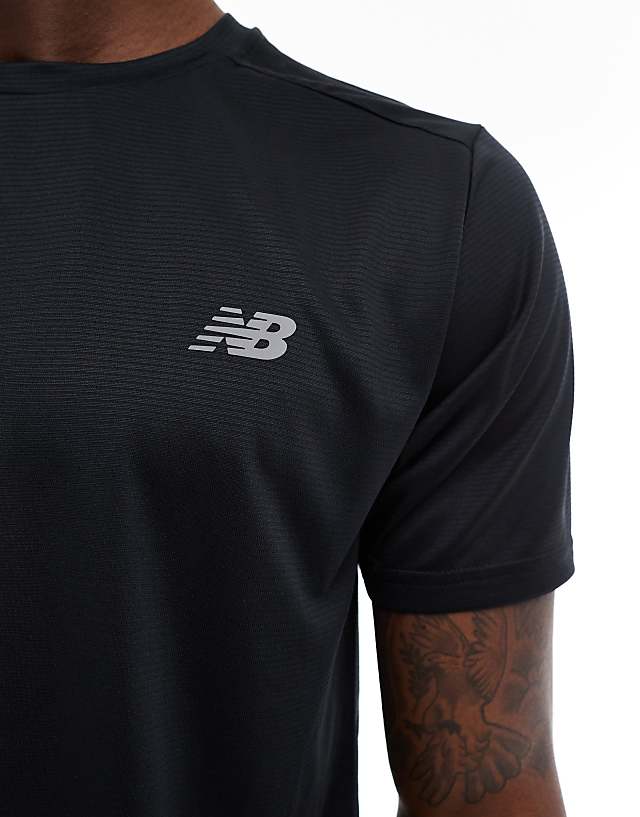 New Balance Run T-shirt In Black