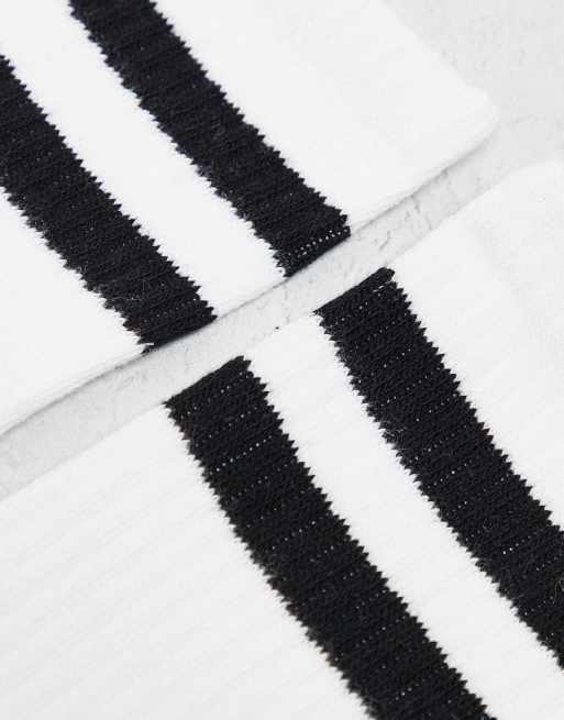 New Look 3 Pack Stripe Sport Socks In White